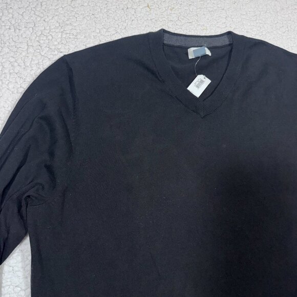 Old Navy Black Cotton V-Neck Pullover Sweater Men's sz XL Preppy NEW - Picture 2 of 5